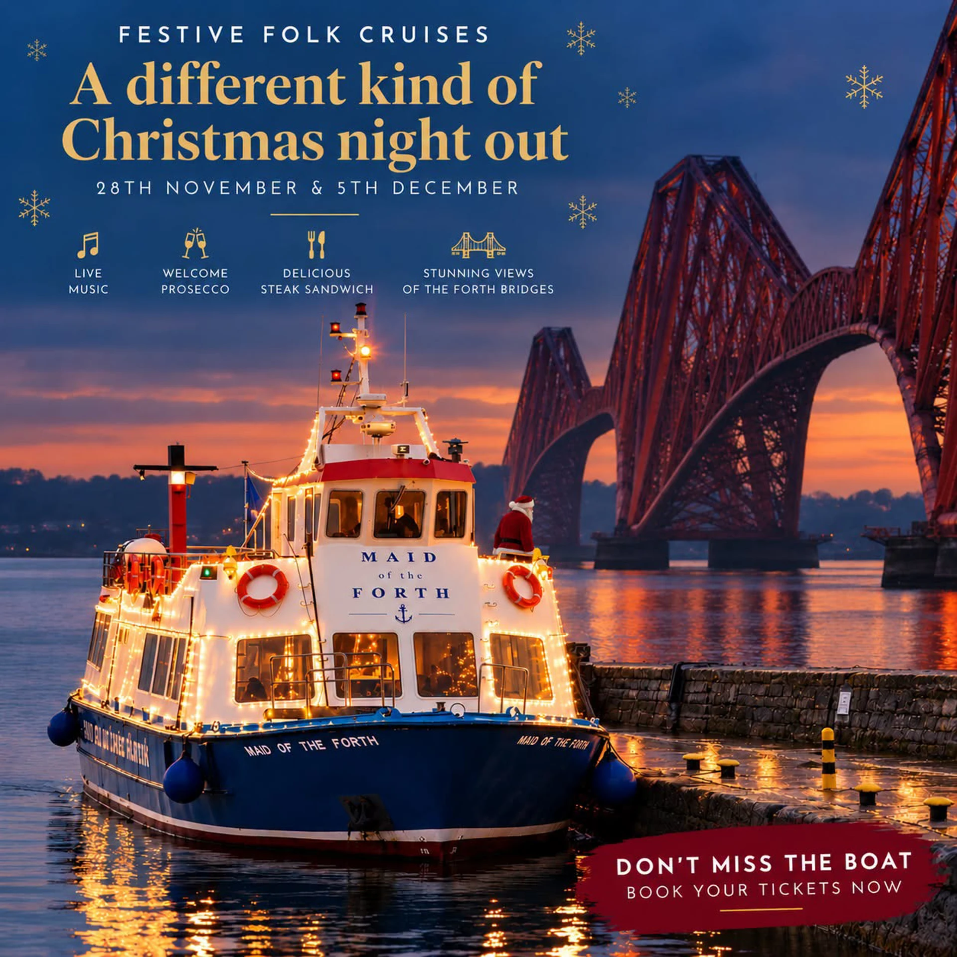 Background image - Maid Of Forth Christmas 2026 Cruises